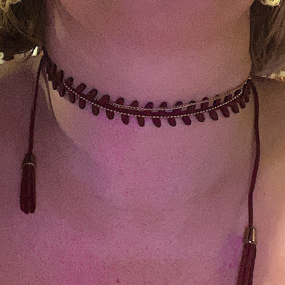 Boho Leather & Gold Tone Choker/Headband